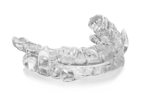 Clear dental tray against white background